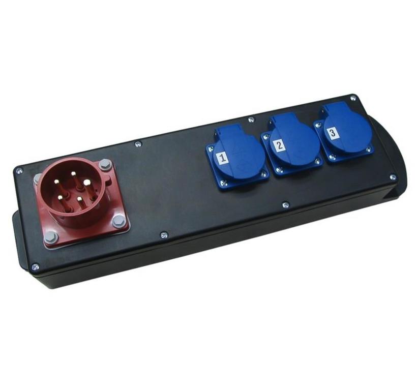 Ultralite Stromverteiler STG 16A, Indoor, IP40, IN: CEE16 Anbaustecker/oben, OUT: 3 Schuko