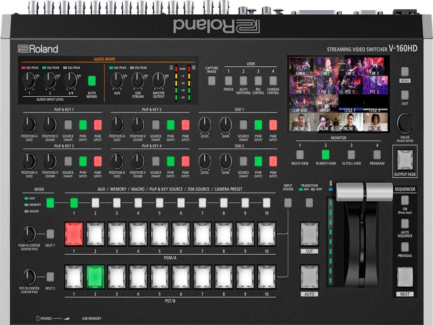 Roland V-160 HD Streaming Video Switcher IN: 8x HDMI / 8x SDI, OUT: 3x HDMI / 3x SDI, USB-C, RJ45