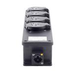 RigPortL1S4-T1 - BreakoutBox mit Powercon-True1 Anschlüssen und 4 seitlichen Schukosteckdosen