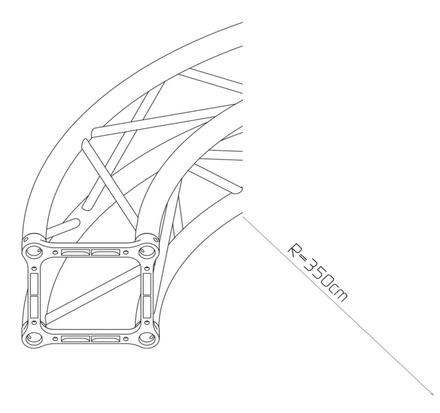 Litec QX30SAC-006 Kreiselement ST 29 cm. square - Circle  Section A = 45 ° R=350cm