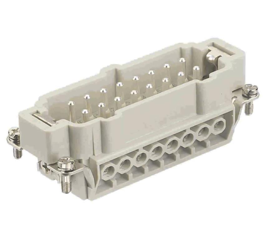 Harting HB-16 SS, Steckereinsatz mit Drahtschutz STI-S Stifteinsatz, Schraubanschluß