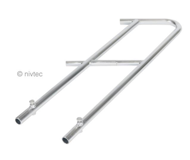 Nivtec Treppengeländer, H: 100cm, Endstück Anstelltreppe, B: 240 mm, auf Stufe endend