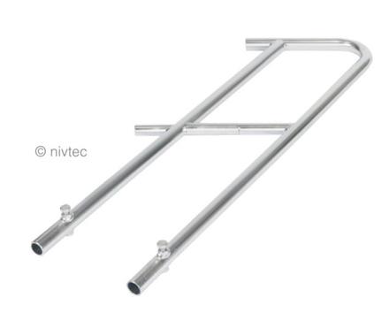 Nivtec Treppengeländer, H: 100cm, Endstück Anstelltreppe, B: 240 mm, auf Stufe endend