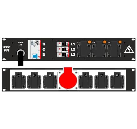 Ultralite Stromvert. STVPA 16A, IP20 INDOOR, FI, 3LS, IN: CEE16 Ka. 2m/vorne H07RN-F 5G2,5, 5p. 6h,