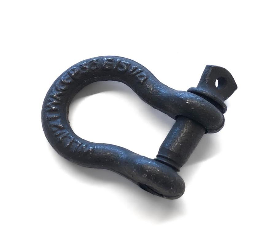Schäkel Black Pin hochfest, geschweifte Form, verzinkt, mit Augenbolzen (Schraubbolzen), 0.50 to Tragfähigkeit,