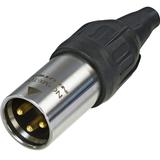 Neutrik 3pol-XLR strapazierfähiger Kabelst. mit Metallgehäuse aus rostfreiem Stahl, Goldkontakte  IP65