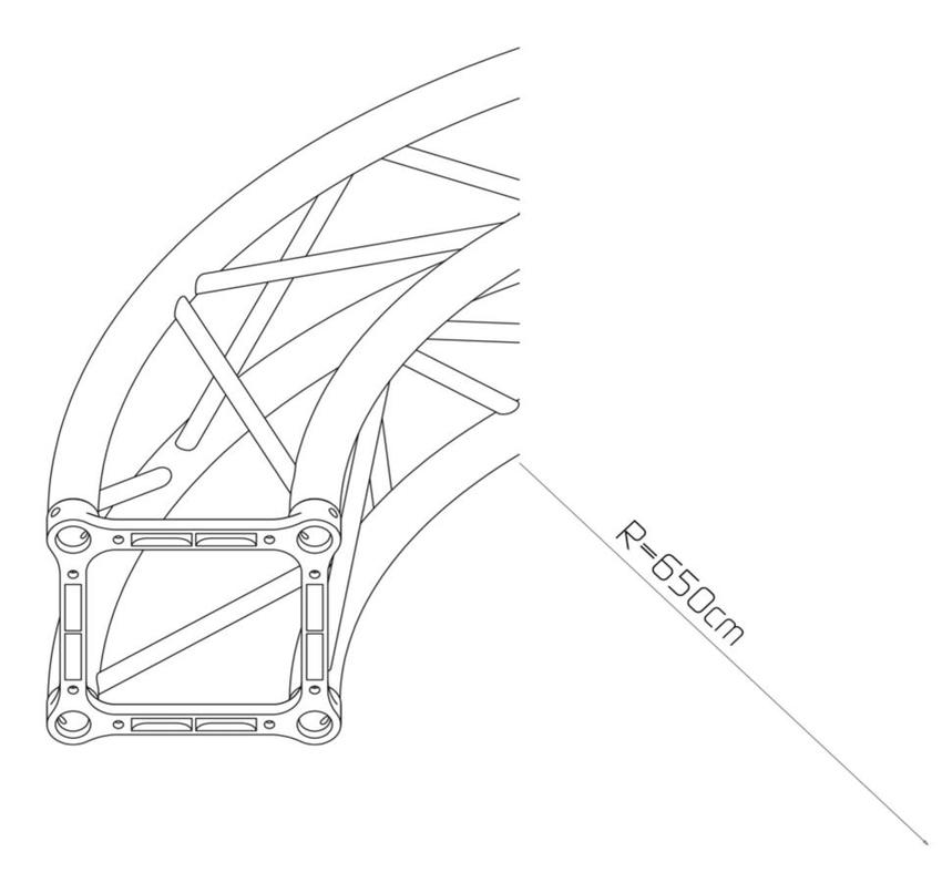 Litec QX30SAC-015 Kreiselement ST 29 cm. square - Circle  Section A =30° R=650cm