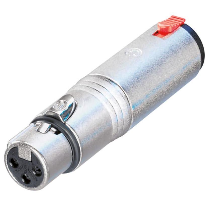 Neutrik 3pol-XLR Kabelb.-Stereo 6.35-Klinke, verriegelbar Serie: Adapter XLR-3-KA-BU/6.35-BU