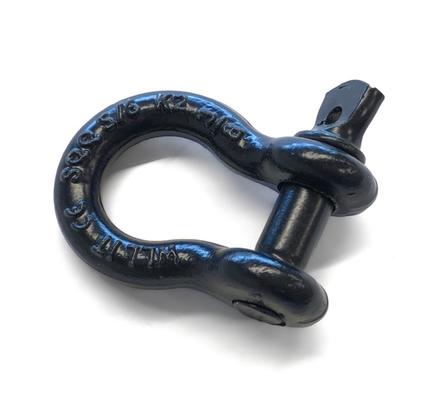 Schäkel Black Pin hochfest, geschweifte Form, verzinkt, mit Augenbolzen (Schraubbolzen), 1.00 to Tragfähigkeit,