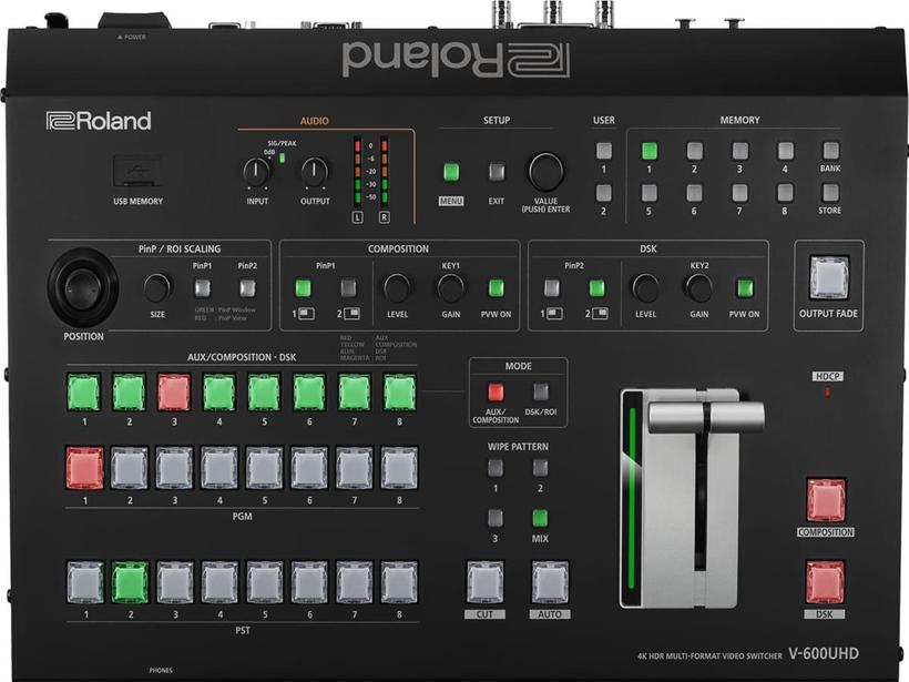 Roland V-600UHD 4K HDR Multi-format Video Switcher 4x HDMI in, 2x SDI in, 3x HDMI out, 1x SDI out