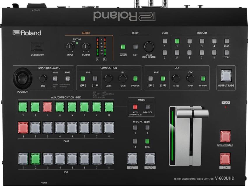 Roland V-600UHD 4K HDR Multi-format Video Switcher 4x HDMI in, 2x SDI in, 3x HDMI out, 1x SDI out