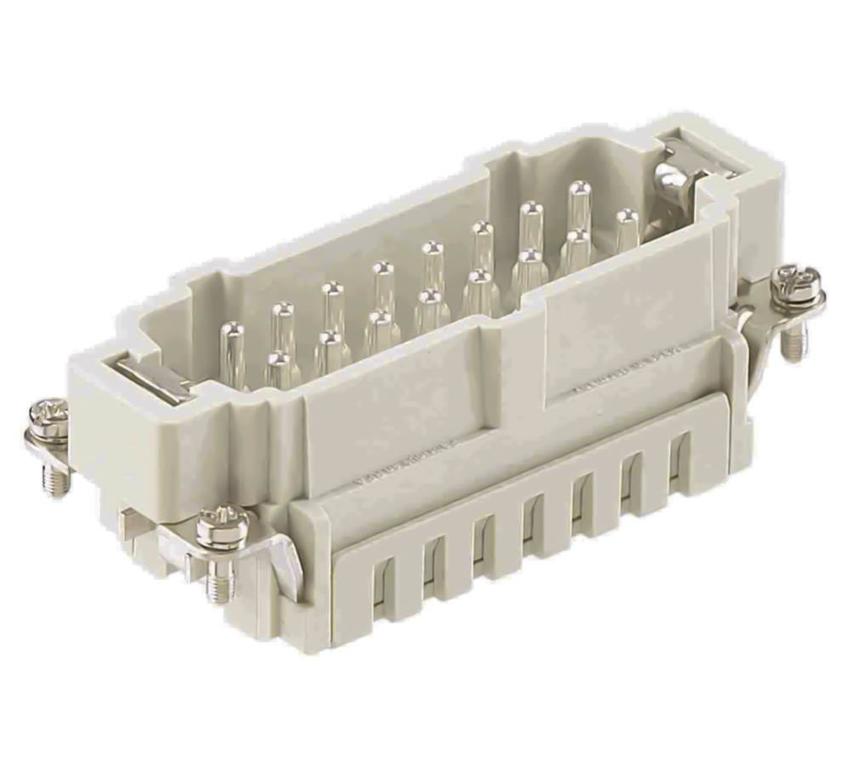 Harting HB-16 SS, Steckereinsatz mit Käfigzugfeder ES-M Stifteinsatz, Käfigzugfederanschluß