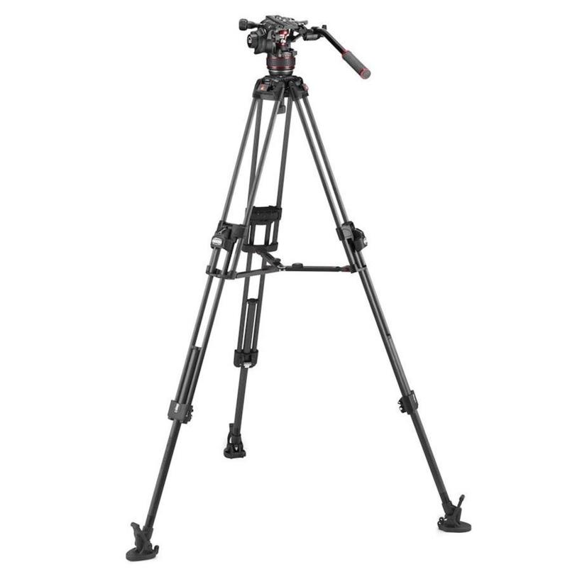 MANFROTTO Videokopf Nitrotech 608 mit Stativ 645 Fast Twin Alu und Tasche