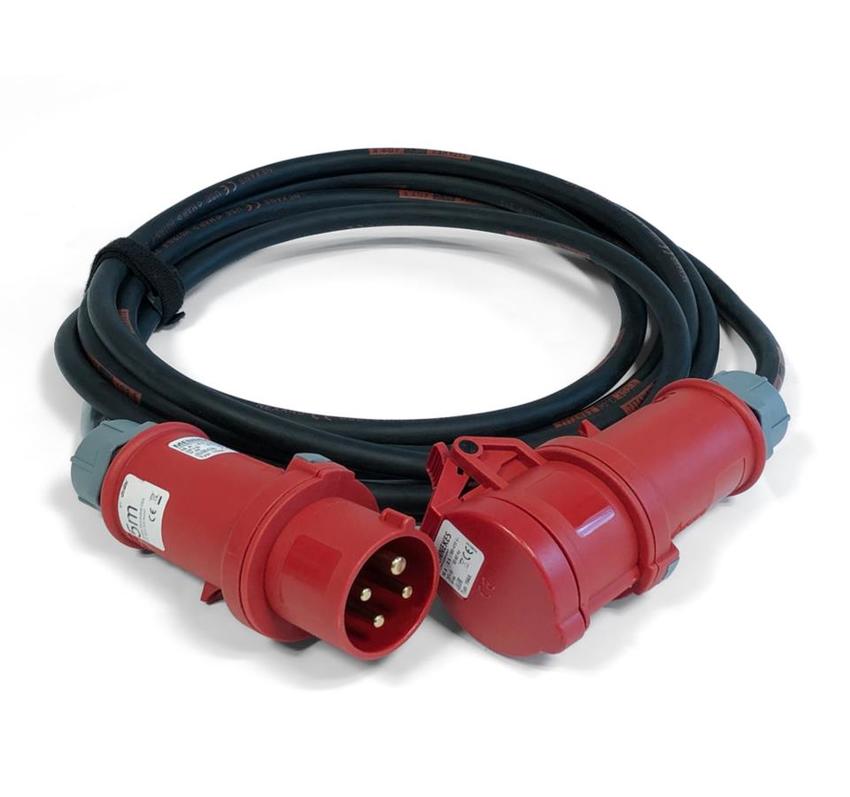 Ultralite Motorkabel CEE 16A, 4pol, 4x2.5mm², 05m H07RN-F 4 G 2.5 / Stecker & Buchse: 16A 4pol rot,Beschriftungstülle