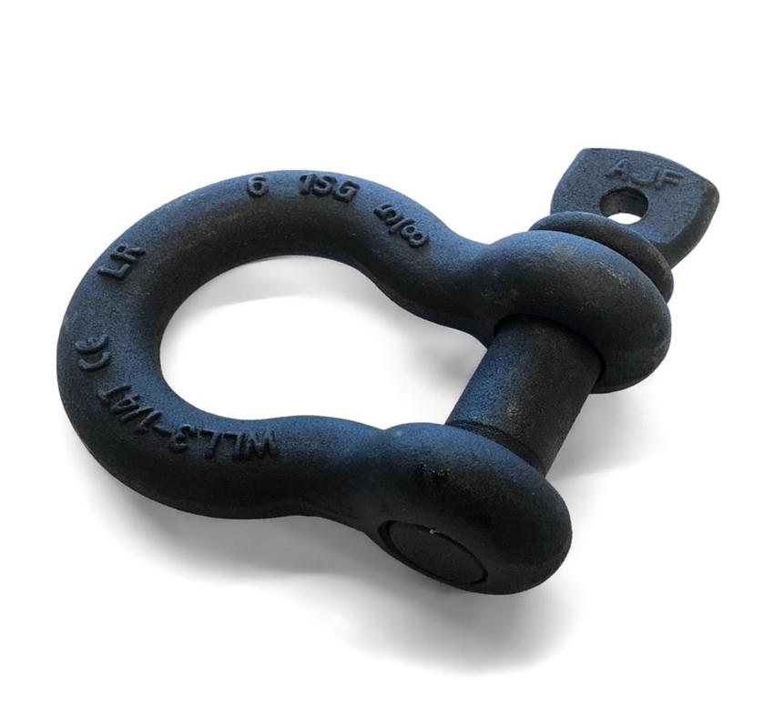 Schäkel Black Pin hochfest, geschweifte Form, verzinkt, mit Augenbolzen (Schraubbolzen), 3.25 to Tragfähigkeit,