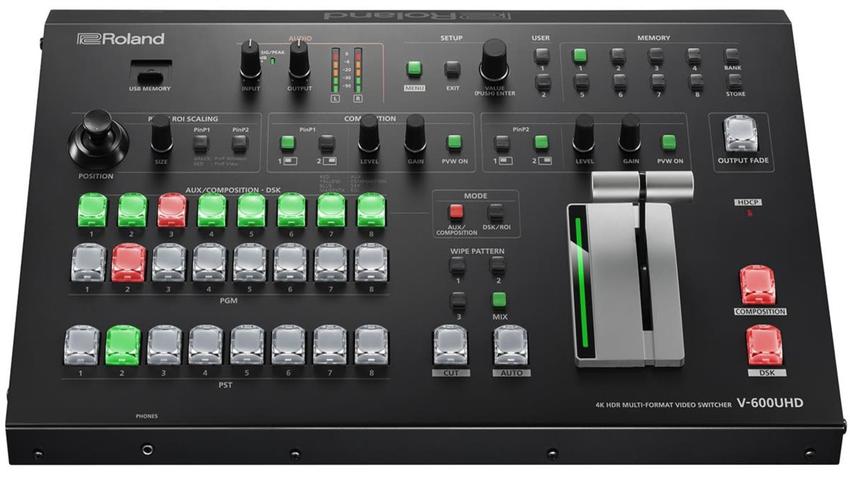 Roland V-600UHD 4K HDR Multi-format Video Switcher 4x HDMI in, 2x SDI in, 3x HDMI out, 1x SDI out