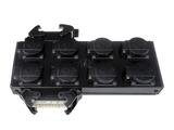 Ultralite Powerbox 8 (Alu) mit 2. Hartinganschluss, SCHWARZ In 1x HB16 /  OUT 8x Schuko & 1x HB16, inkl. M10 Hülse