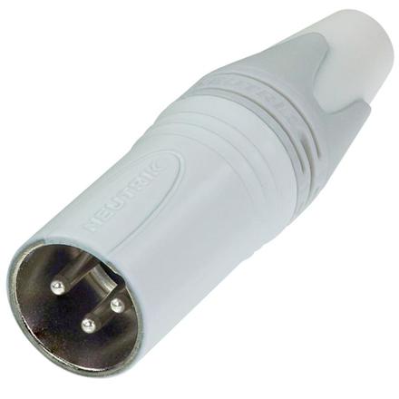 Neutrik 3pol-XLR Kabelstecker, weiß-lackiertes Gehäuse, Silber beschichtete Kontakte