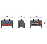 Merz Steckdosenverteiler SVPK TYP: SVPK 32/21-6/RAL9017 Steckdosenvert. Kunstst. 22kVA, IP44, stappelbar, Tragegriff
