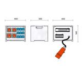 Merz Steckdosenverteiler Event TYP: SVE3 63/121-9 Steckdosenvert. Kunstst. 44kVA IP44, stappelbar, Tragegriffe